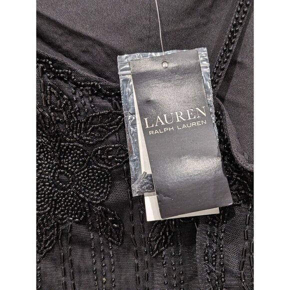 Lauren Ralph Lauren Black Label Beaded Mesh One Shoulder Camisole, L - Picture 12 of 14